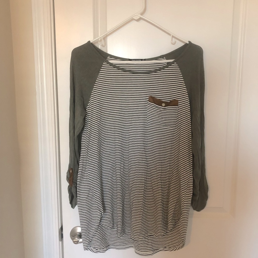 Pink Clover Long Sleeve Striped Shirt